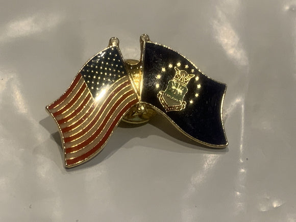 USA United States Air Force Friendship Flags Lapel Hat Pin EB