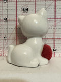 White Kitten Cat with Red Ball Figurine Ornament