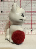 White Kitten Cat with Red Ball Figurine Ornament