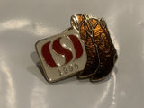 Safeway 1990 Cowboy Boots Lapel Hat Pin EB