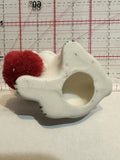 White Kitten Cat with Red Ball Figurine Ornament