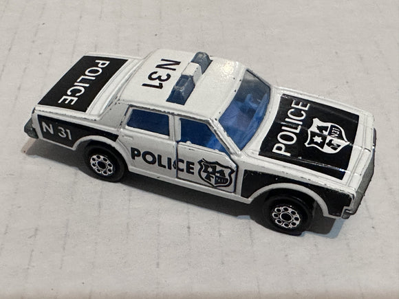 Black White Police Car Chevrolet Impala 1/69 #240 Majorette Diecast Car