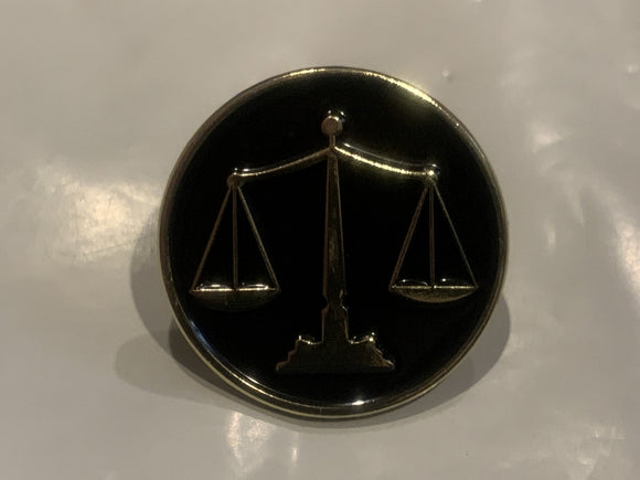 Scales of Justice Lapel Hat Pin EB