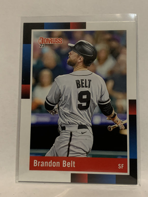 #268 Brandon Belt 1988 Retro San Francisco Giants 2022 Donruss Baseball Card MLB