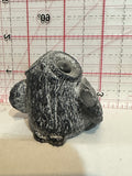 Grey Owl Looking Up Figurine Ornament