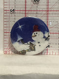 Snowman Village Button Pinback
