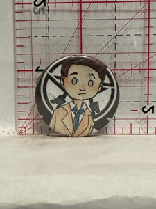 Castiel Cartoon Supernatural Character Button Pinback