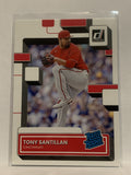 #31 Tony Santillan Rated Rookie Cincinnati Reds 2022 Donruss Baseball Card MLB