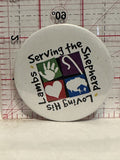 Serving The Shepard Loving His Lambs Button Pinback