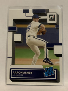 #36 Aaron Ashby Rated Rookie Milwaukee Brewers 2022 Donruss Baseball Card MLB