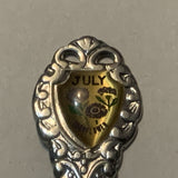 July Cornflower Flowers Collectable Souvenir Spoon DU