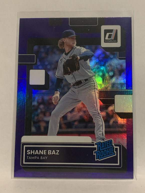 #66 Shane Baz Rated Rookie Blue Tampa Bay Rays 2022 Donruss Baseball Card MLB