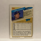 #744 Chris George Milwaukee Brewers 1993 Topps Baseball Card IS