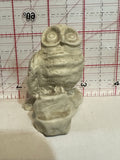 White Owl Sitting on a Log Figurine Ornament