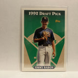 #538 Jimmy Baron 1992 Draft Pick San Diego Padres 1993 Topps Baseball Card IS