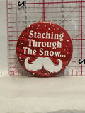 Staching Through the Snow Button Pinback