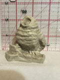 White Owl Sitting on a Log Figurine Ornament