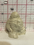 White Owl Sitting on a Log Figurine Ornament