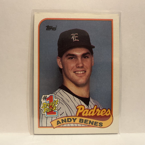 #437 Andy Benes #1 Draft Pick San Diego Padres 1989 Topps Baseball Card IS