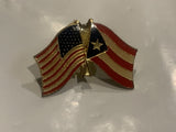 USA Puerto Rico Friendship Flag Lapel Hat Pin EC