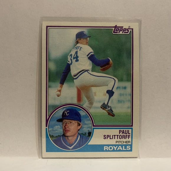 #316 Paul Splittorff Kansas City Royals 1983 Topps Baseball Card IS