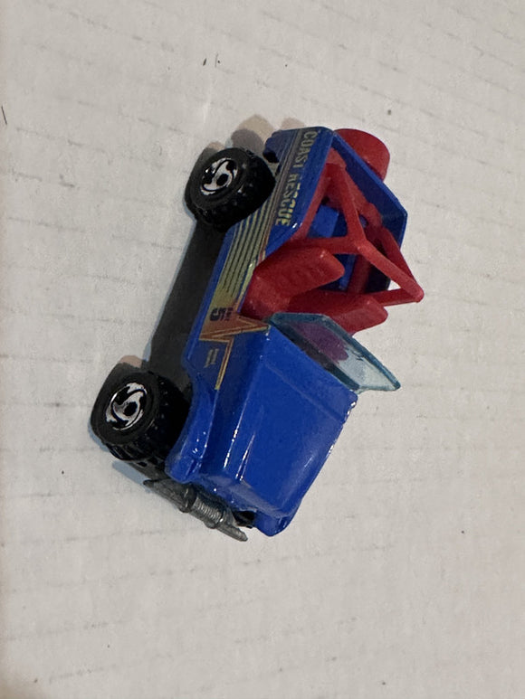 Blue Coast Rescue Jeep 1990 Hot Wheels Diecast Car