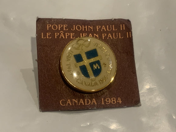 Pope John Paul II Canada 1984 Lapel Hat Pin EC