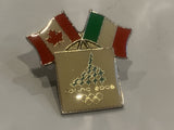 Canada Itlay Torino 2008 Olympics Friendship Flags Lapel Hat Pin BP