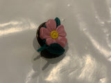 Pink Wild Rose Flower Lapel Hat Pin EC