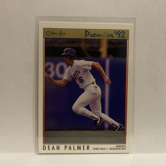 #112 Dean Palmer Texas Rangers 1992 Premier O-Pee-Chee Baseball Card IU