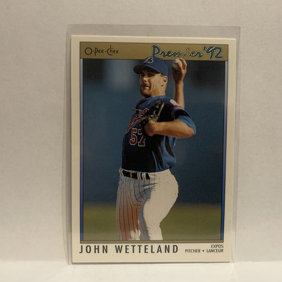 #108 John Wetteland Montreal Expos 1992 Premier O-Pee-Chee Baseball Card IU
