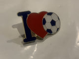 I Love Soccer Lapel Hat Pin ED