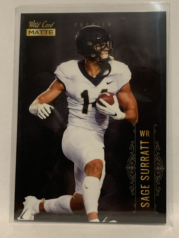 #MBC-69 Sage Surratt Rookie Wake Forest 2021 Wild Card Matte Football Card NHL
