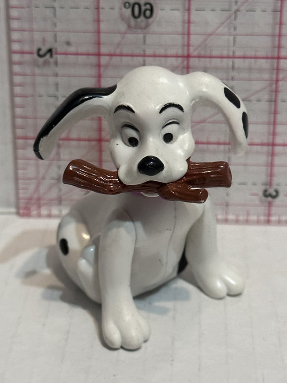 Puppy Sitting Down with a Stick in Mouth 101 Dalmation Disney Mcdonalds Toy Character