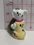 Puppy Sitting Holding a Green Christmas Bell 101 Dalmation Disney Mcdonalds Toy Character