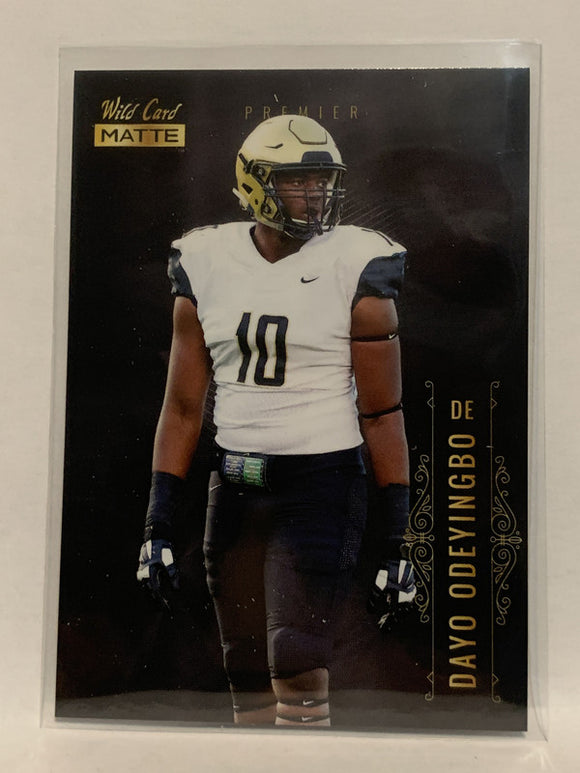 #MBC-34 Dayo Odeyingbo Rookie Vanderbilt 2021 Wild Card Matte Football Card NHL