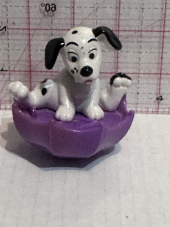 Puppy Sitting on a Purple Umbrella Top 101 Dalmation Disney Mcdonalds Toy Character