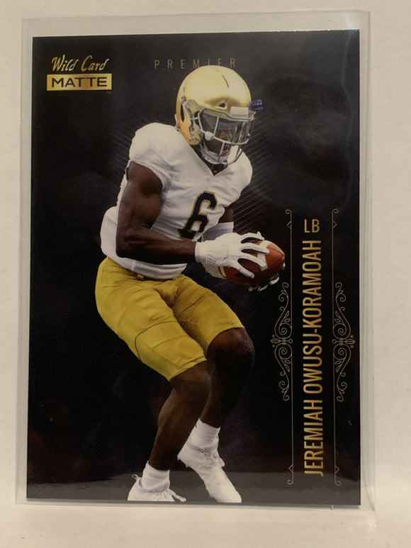 #MBC-35 Jeremiah Owusu-Koramoah Rookie Notre Dame 2021 Wild Card Matte Football Card NHL