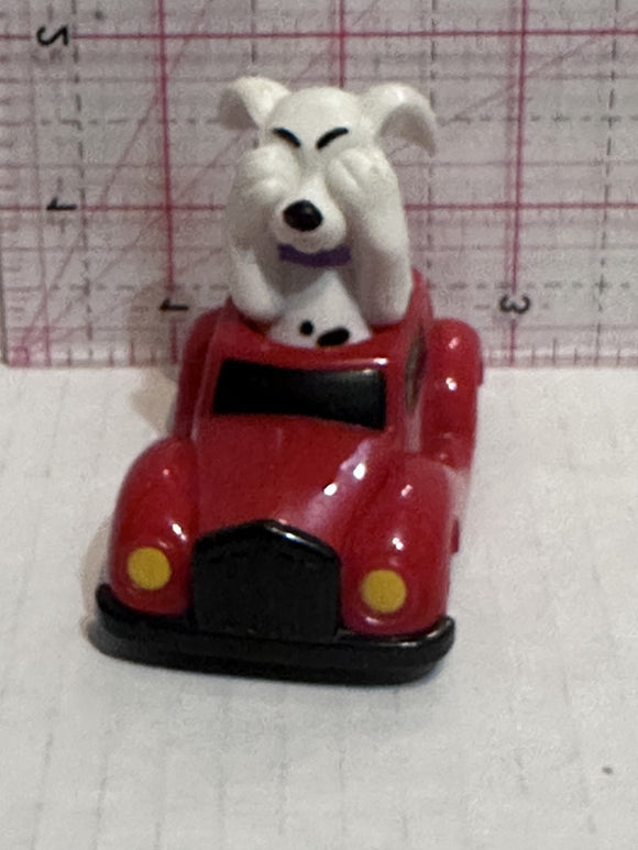 Puppy Holding Eyes in a Red Car 101 Dalmation Disney Mcdonalds Toy Character