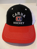 Black Red Carha Hockey Velcro Ball Hat Cap