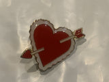 Arrow Through a Valentine Heart Lapel Hat Pin BQ