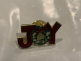 JOY Christmas Wreath Lapel Hat Pin ED