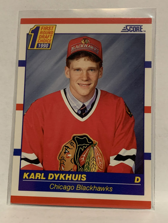 #437 Karl Dykhuis Rookie Chicago Blackhawks 1990-91 Score Hockey Card  NHL