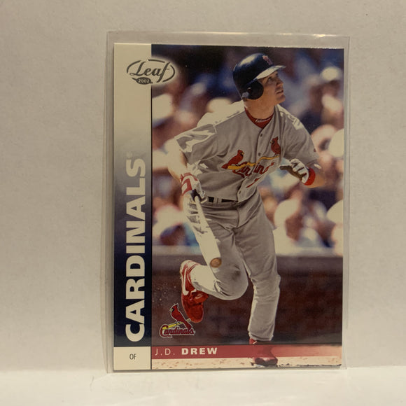 #100 J.D. Drew St Louis Cardinals 2002 Donruss Leaf Baseball Card IV