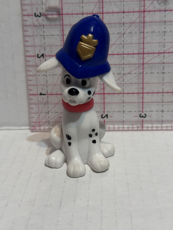 Puppy Sitting with a Police Bobby Helmet Hat on Head 101 Dalmation Disney Mcdonalds Toy Character