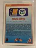 #431 Mark Grieg Rookie Hartford Whalers 1990-91 Score Hockey Card  NHL