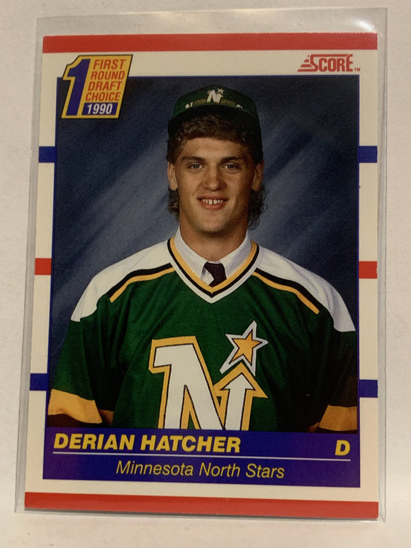 #430 Derian Hatcher Rookie Minnesota North Stars 1990-91 Score Hockey Card  NHL