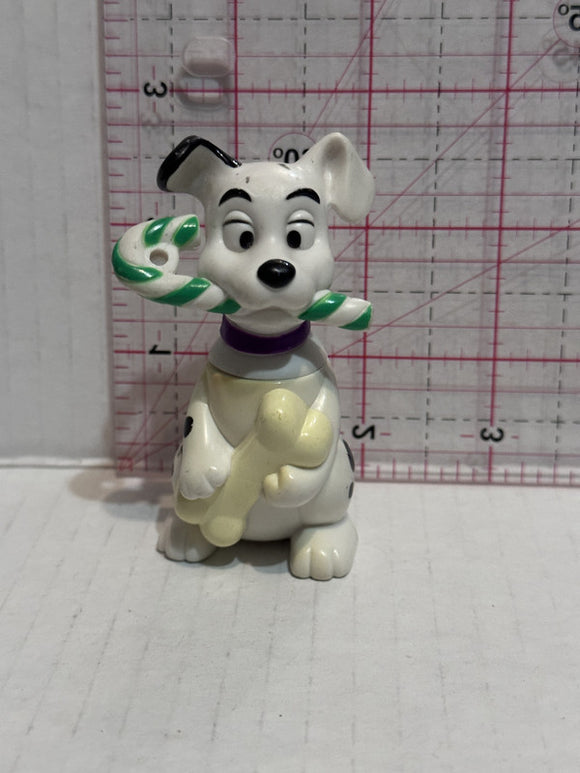 Puppy Green Canady Cane Holding a Bone 101 Dalmation Disney Mcdonalds Toy Character