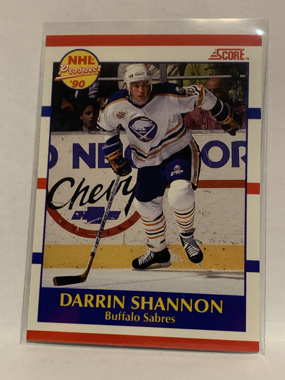 #410 Darrin Shannon Rookie Buffalo Sabres 1990-91 Score Hockey Card  NHL