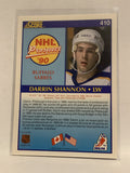 #410 Darrin Shannon Rookie Buffalo Sabres 1990-91 Score Hockey Card  NHL
